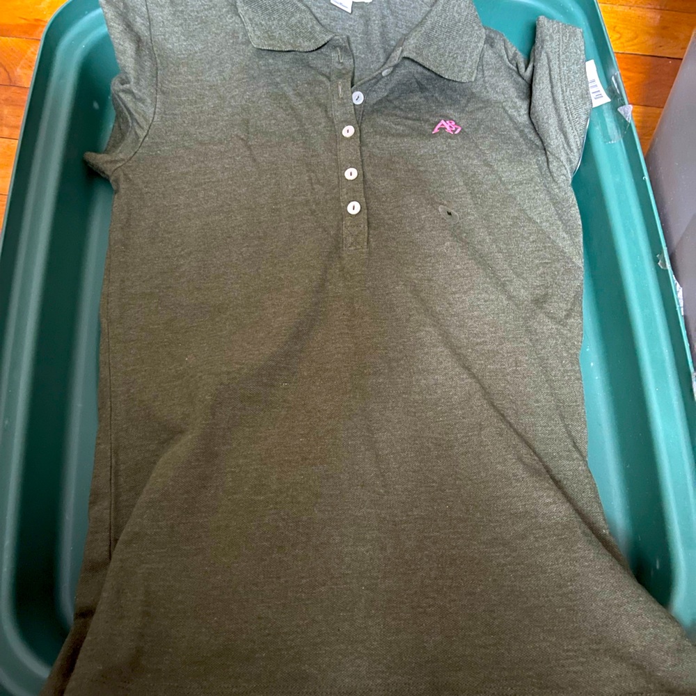 Aeropostale Olive Green Button Short Sleeve Shirt